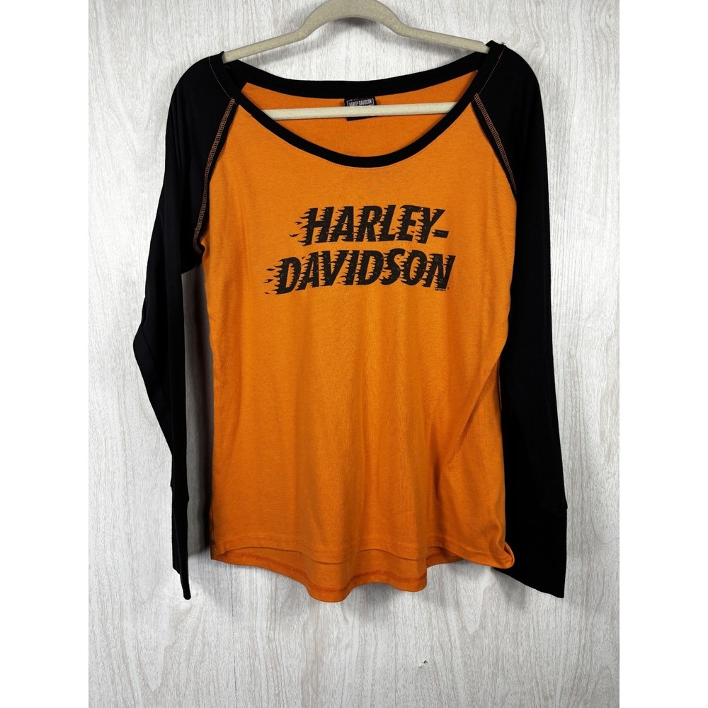 Harley-Davidson Ramstein Germany Raglan Long Sleeve Biker Tee Women M